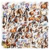 50 National Trend Feng Shui Color Horse Stickers Mobile Water Cup Waterproof Scratch Decorative Stickers Children's Hand Account Stickers