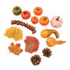 50 Pcs Fall Pumpkin Decor Set 30 Maple Leaves 10 Acorns 2 Pinecones 8 Pumpkins Artificial Gourd Fall Leaves Acorns