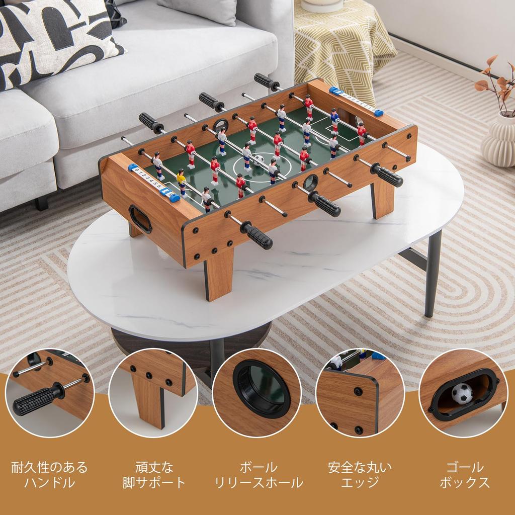 GIANTEX Board Game Soccer Board Width 70 x Depth 36 x Height 25cm Table Soccer Game Analog Game Compact Table Soccer Soccer Match Tabletop Foosball