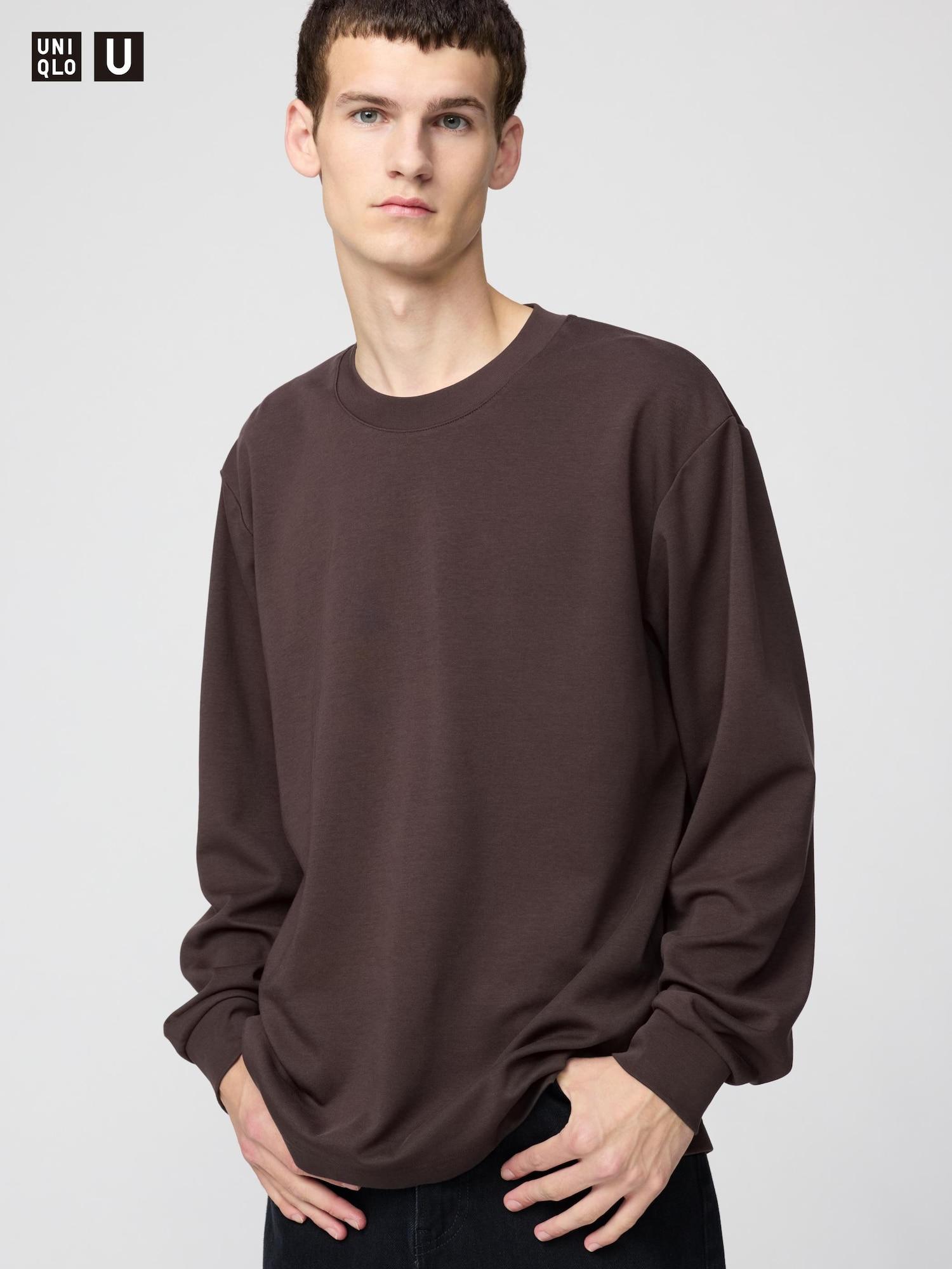 

Uniqlo Japan Air RhyThm CoTTon Crewneck T с длинным рукавом 19 WINE/S