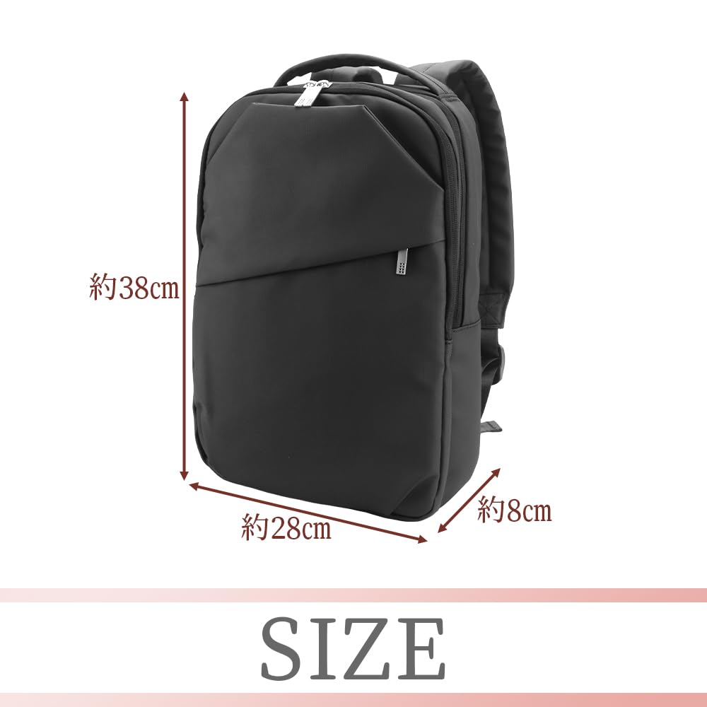 Manekinext Smart Business Backpack for Women, Slim, Water-Repellent, and Stuffy, with PC Pocket (Black)
