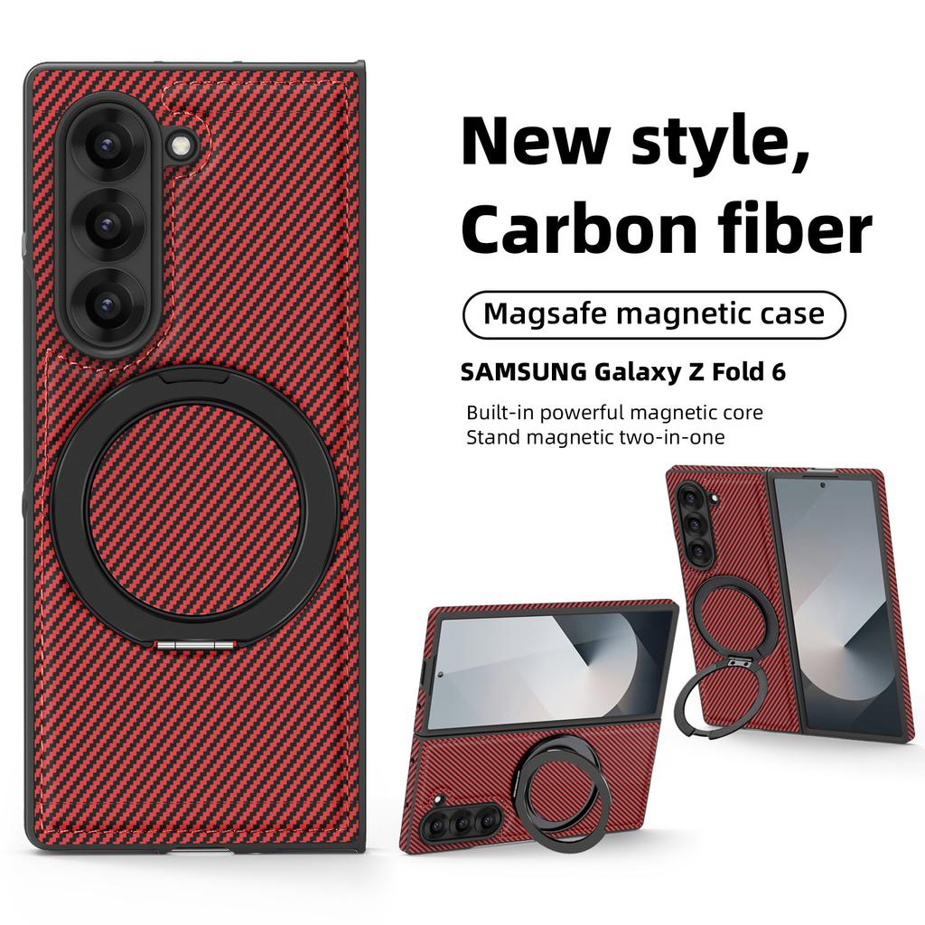 Suitable for Samsung ZFold6 Magnetic Rotary Bracket Mobile Phone Case Kevlar Zflip5 Folding Screen Anti-fall Protection Case