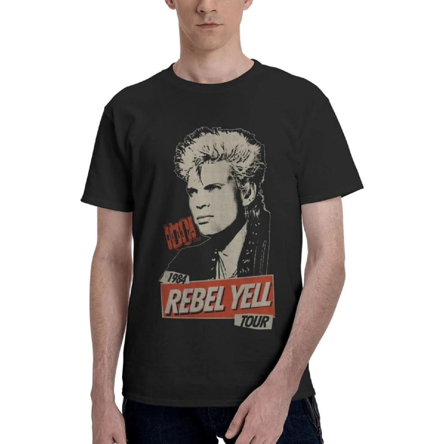 

xhaxhi Men S T Shirts Billy Idol Rebel Yell Men S Short Sleeve Crew Neck T Shirt Quick Dry Lightweight Breathable XXXXXL різнокольоровий
