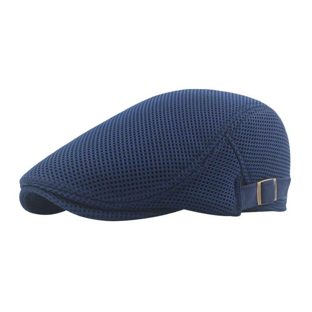 Fashion Breathable Berets Hat Newsboy Style Adjustable Cabbie Flat Cap Summer Casual Peaked Cap