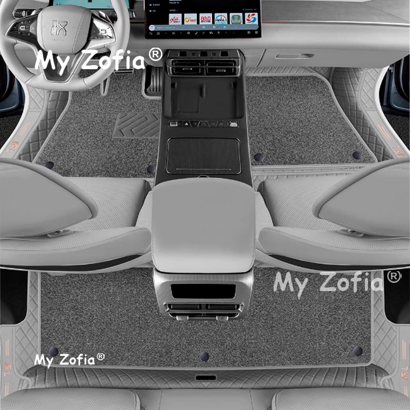 Leather Car Floor Mats Fit For BYD Han L DM EV 2025 2026 Auto Custom Foot Matts Rugs Vehicle Carpets Pads Full Set Accessories