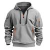 Men's Multi-Pocket Zipper Hoodie: Large Spring/Autumn Sweatshirt Jacket