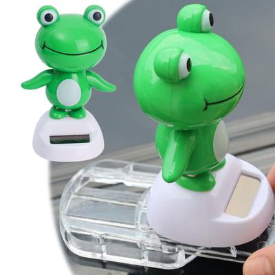 Solarbetriebener Nickfrosch Keine Batterie benötigt Automatisch bewegliche Dekoration für Auto-Armaturenbrett-Dekor Lustiges Geschenk Kinderspielzeug Ornamente