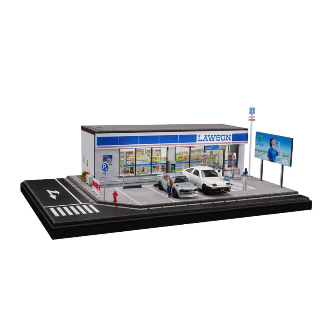 

GarageLine Diecast Car Convenience Store Diorama Display Photography Cityscape Collection GL0003 1/64 Case, Background, Model, (blue) [Used] синій