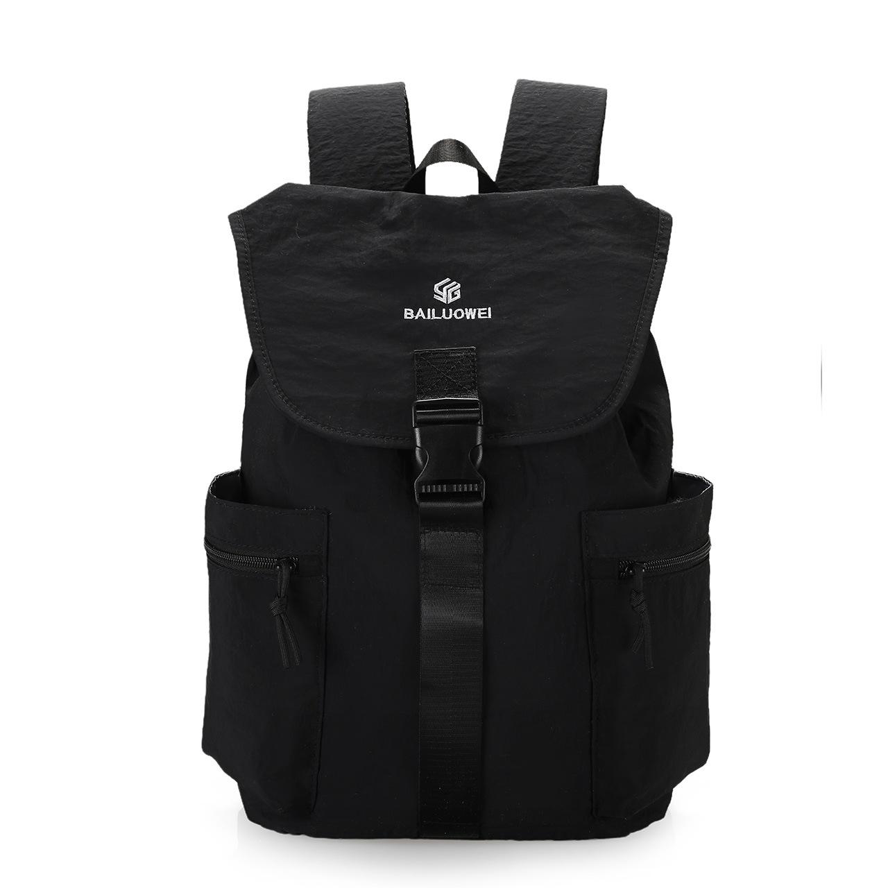 Lightweight Outdoor Backpack for Men and Women Hiking Travel Backpack with Front Flap and Side Pockets чёрный