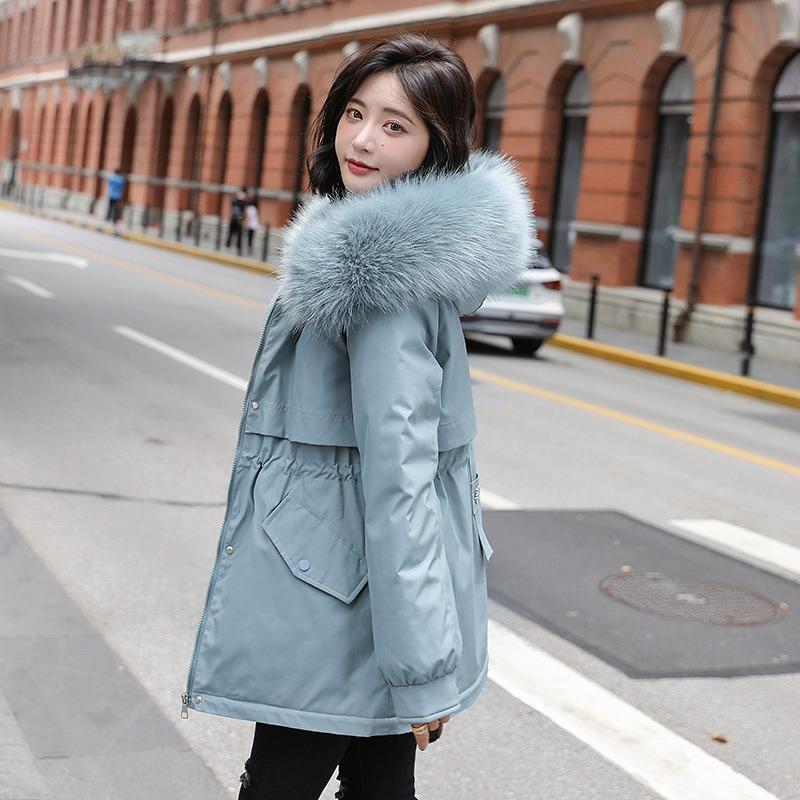 Padded clothes women's short padded jackets new winter clothes big fur collar padded clothes loose velvet pie to overcome the thickness of the coat
