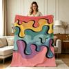 All Season Flannel Fleece Blanket with Dripping Abstract Colorful Art Print Soft Warm Cozy Lightweight Throw Blanket for Couch Sofa Bed Living Room Of