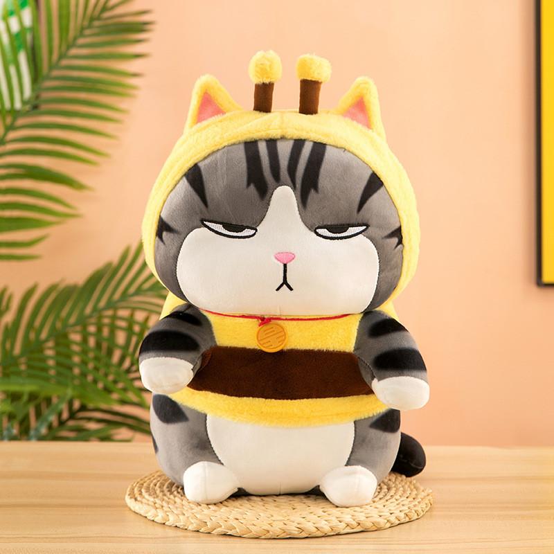 Adorable Plush Cat Toy Creative Transformation Design Soft Fluffy Stuffed Animal Gift