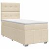 Box Spring Bed with Mattress Cream 100 X 200 Cm Fabric