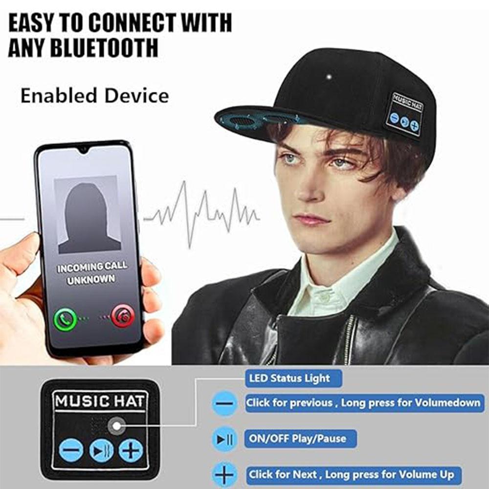 1-5PCS Wireless Audio Hat Bluetooth 5.4 dual speakers outdoor sports external music duck tongue hat Christmas Party Gift Hat