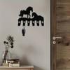Vintage Horse Key Holder Wall Decor Heavy Iron with 6 Hooks Solid Metal Entryway