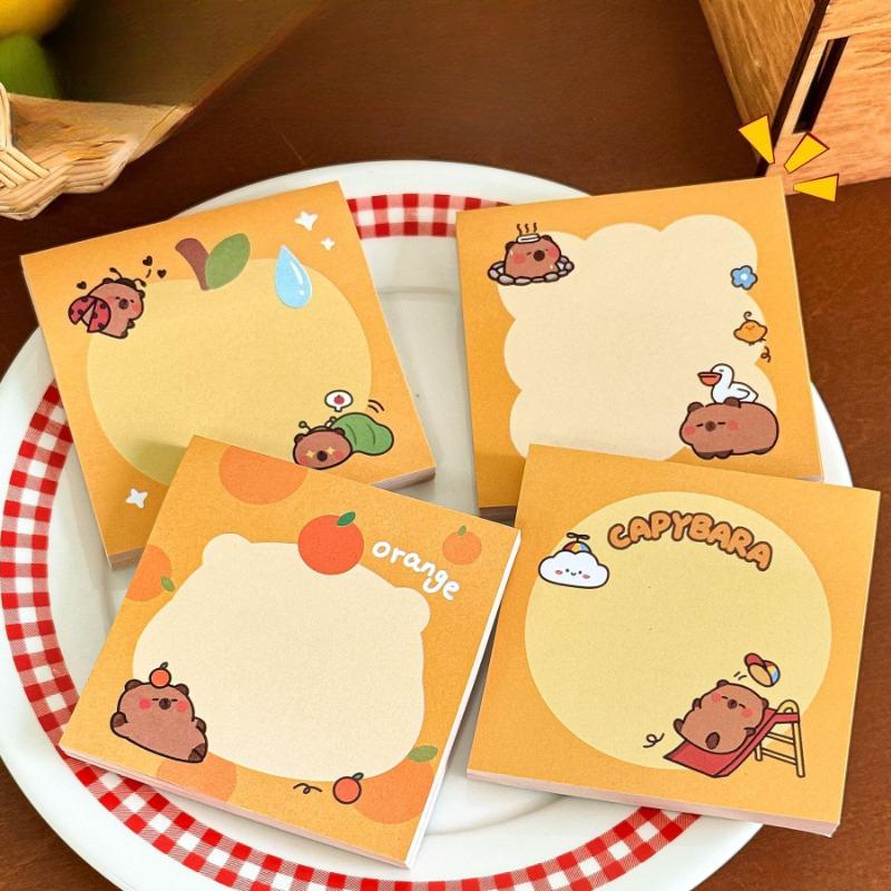 Office School Supplies Memo Pad Cute Capybara Student Cartoon Message Notes Times Girly Heart Book Kawai Stationery Gift Lovely