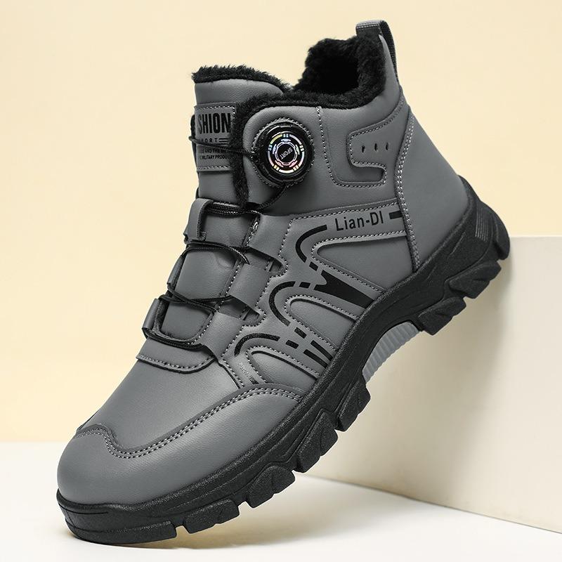 Winter New Style with Plush and Thickened High Top Men's Cotton Shoes Versatile Warm Men's Snow Boots
