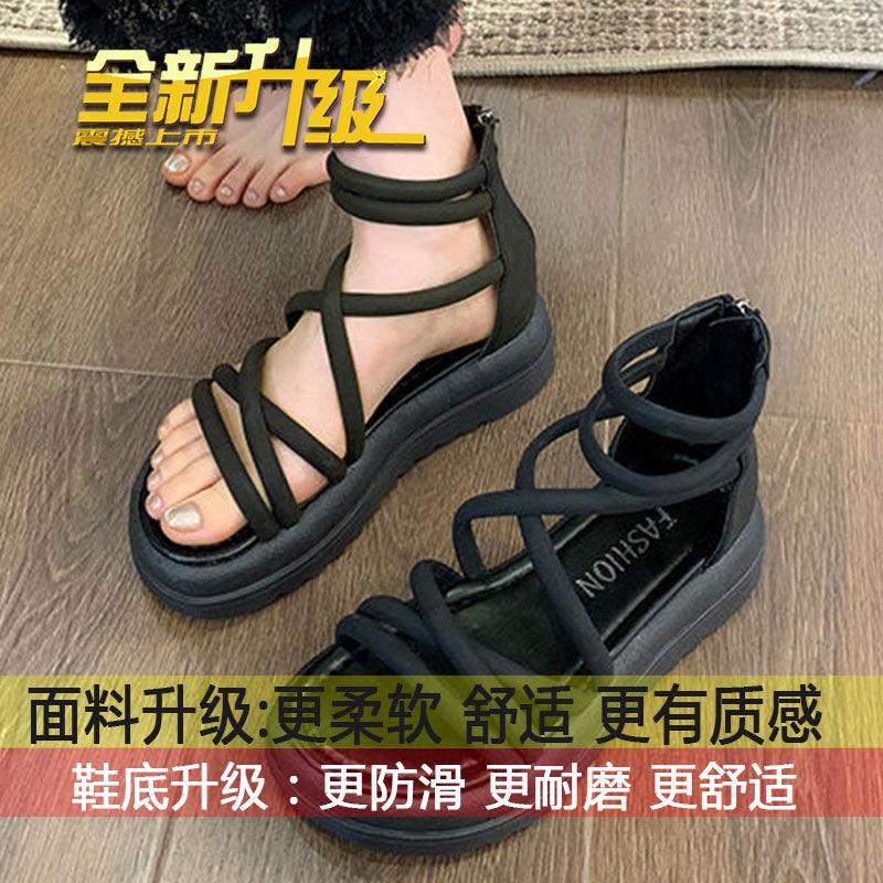 

Босоножки на платформе женские летние 2025 года, новая мода, универсальный дизайн, нишевый темперамент, слово с римскими туфлями 35