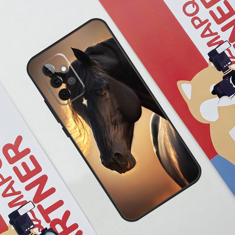 Beautiful Black Horse Phone Case For Samsung Galaxy A53 A33 A23 A13 A52 A32 A22 A12 A51 A71 A14 A24 A34 A54 A21S