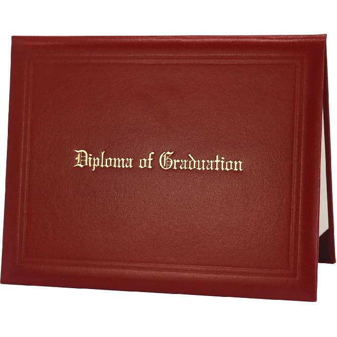 GraduatePro Imprinted Diploma Cover 8.5 x 11, Leatherette Padded Certificate Covers, Graduation Document Holder Letter Size, Black