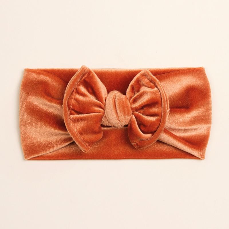 Autumn and Winter New Baby Golden Velvet Headband, Children's Soft Bow Headgear, Baby Headband