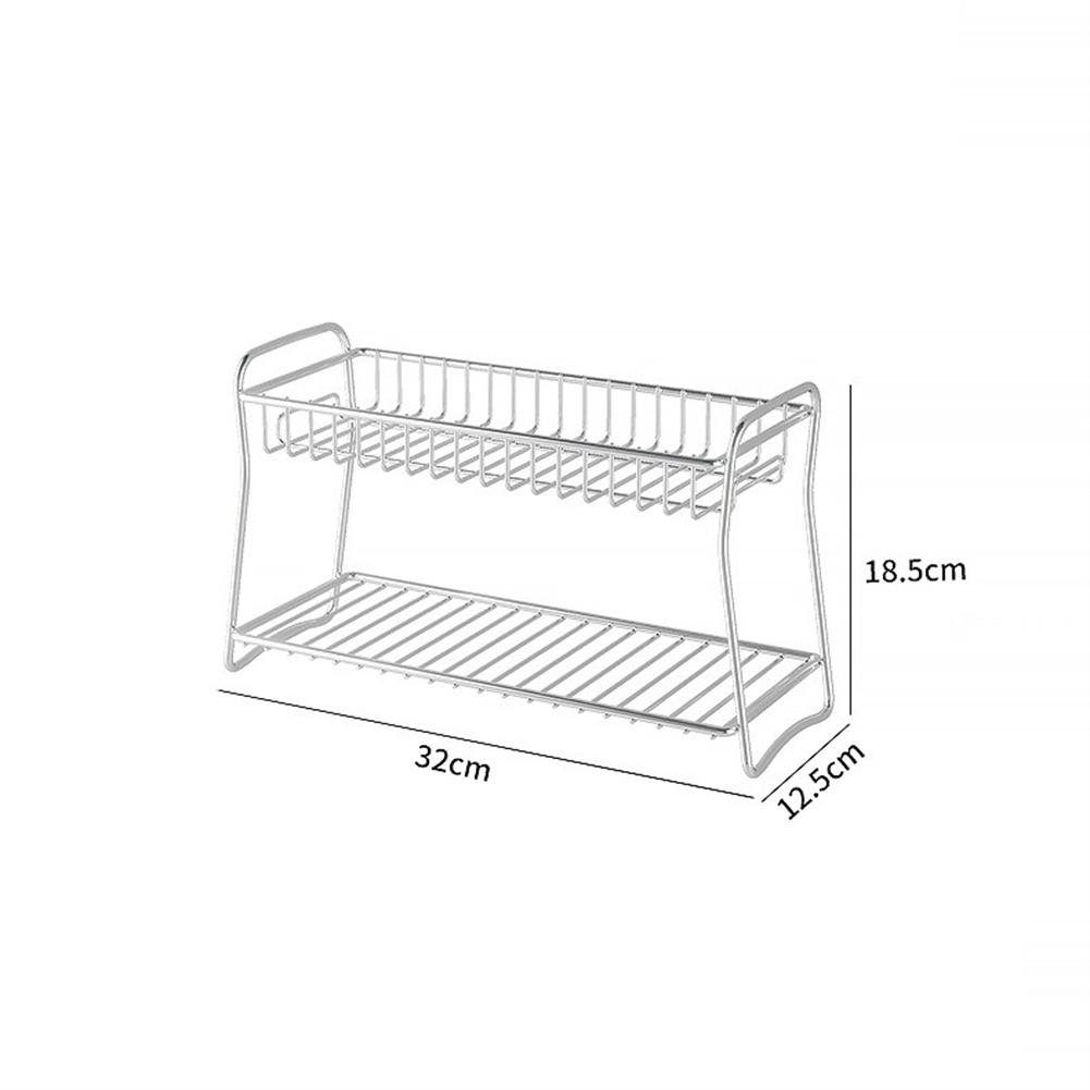 Stainless Steel 2Tier Spice Rack Standing Seasoning Holder For Kitchen Countertop Kitchenware Rack 32x12.5x18.5cm,39.9x16x18.5cm
