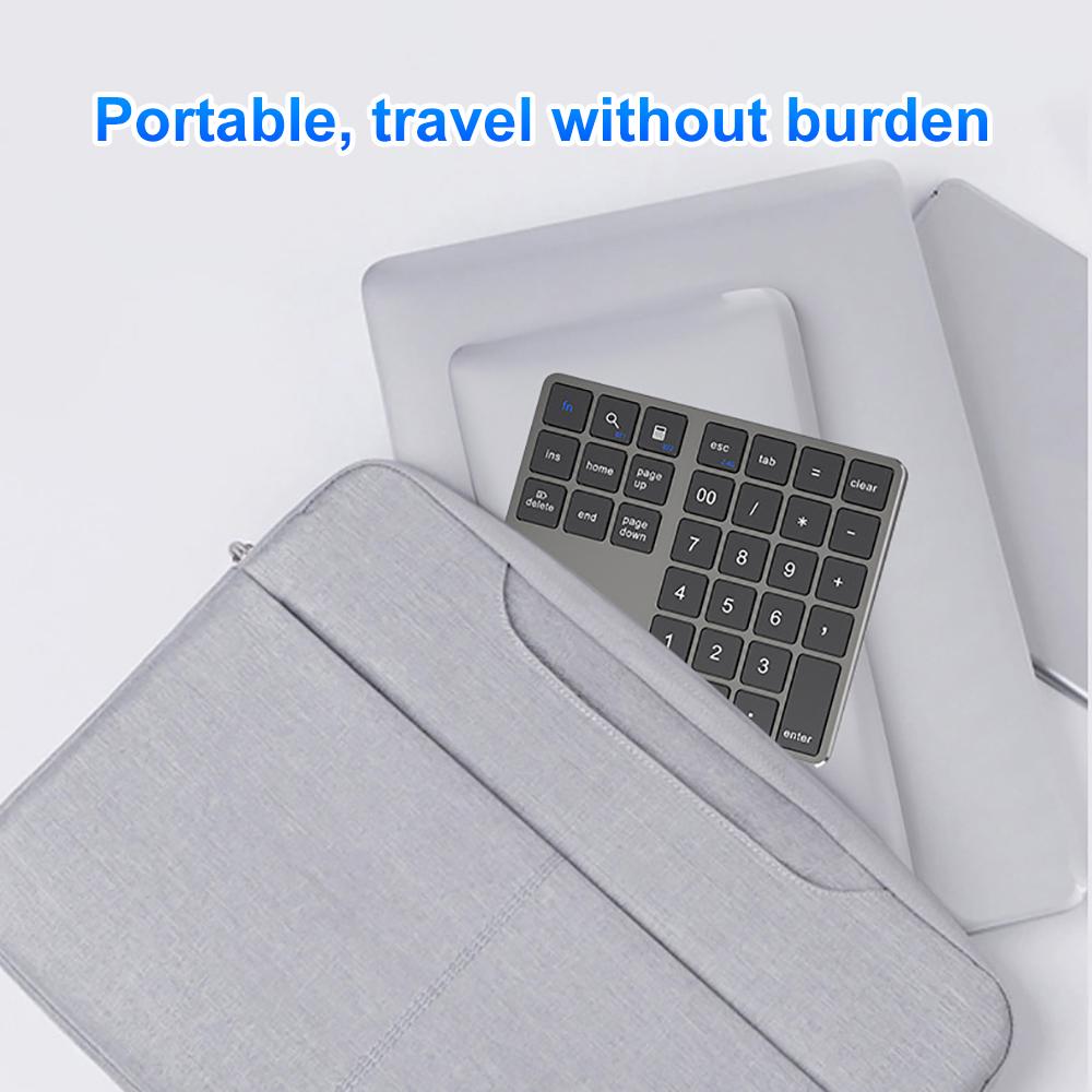 Dual Mode Numeric Keypad 2.4G Wireless Keyboard Dual Bluetooth Keyboard Digital Keyboard 300mAh Battery Rechargeable Numpad