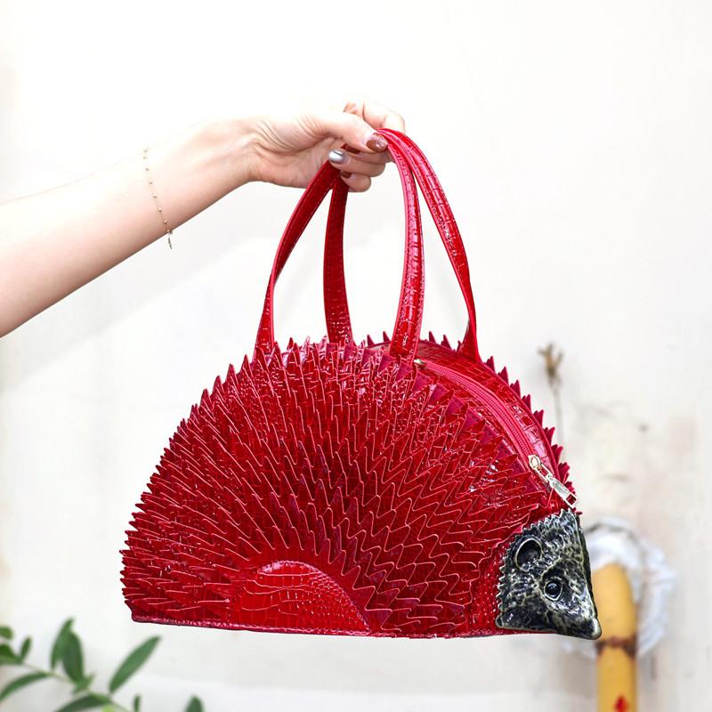 2025 Unique Design 3D Hedgehog Animal Shaped Women Handbags Stylish Cute Tote Bag Ladies Retro Fashion Shoulder Crossbody Bag