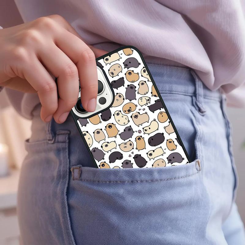 CUTE PUPPY PUG DOG MOPS Phone Case For iPhone 17 Air 15 16e 14 13 Pro Max Coque 12 11 Pro Max PLUS cover