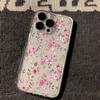 Pink Floral Print Clear Phone Case for iPhone 17 Pro Max 16 15 Pro 14 13 12 11 XR 17Air 16 Plus Silicone Cover