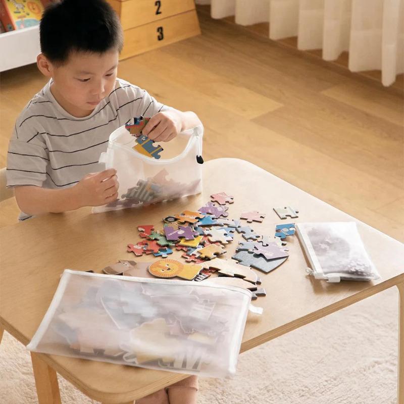 1pc Toy Storage Bag 1pc Building Block Puzzle Sub-package Bag Children Small Particle Zipper Transparent Finishing Storage Box KTY