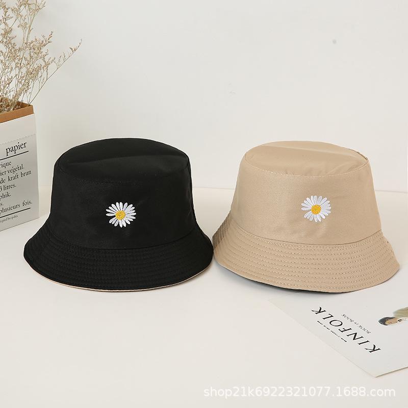 Double-sided fisherman's basin hat women's hat fashion letter embroidery quality hat personality trend hat