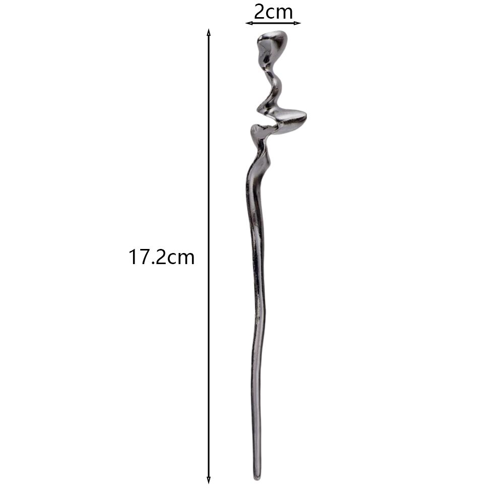New Chinese Ancient Hairpin High Quality Black Silver Hair Stick Elegant Cool Hairpin for Girl Female Hair Ornament Styling Tool
