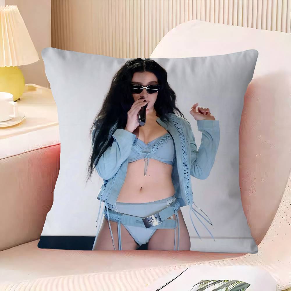 C-Charli X-XCX Pillowcase 45x45cm Cute Pillowcase Living Room Sofa Cushion Cover Bedroom Home Decoration Children's Gift