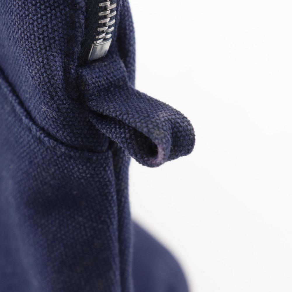 HERMES Bolide pouch 25 Pouch Navy blue Cotton canvas unisex Used