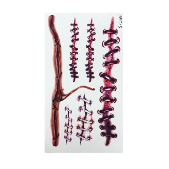 3D Halloween Bloody Scar Temporary Tattoo Sticker Cosplay Body Art Makeup Decal