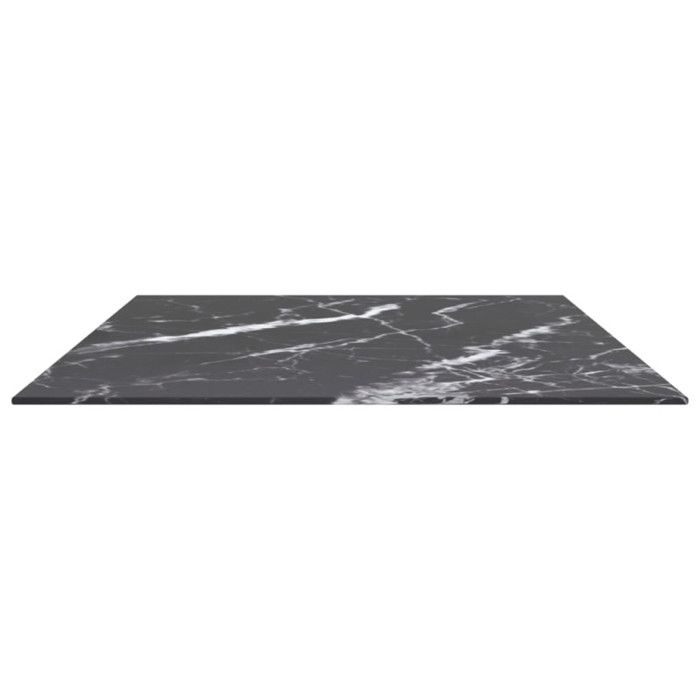 VidaXL Dessus de table Noir 100x62cm 8mm Verre trempé et design marbre