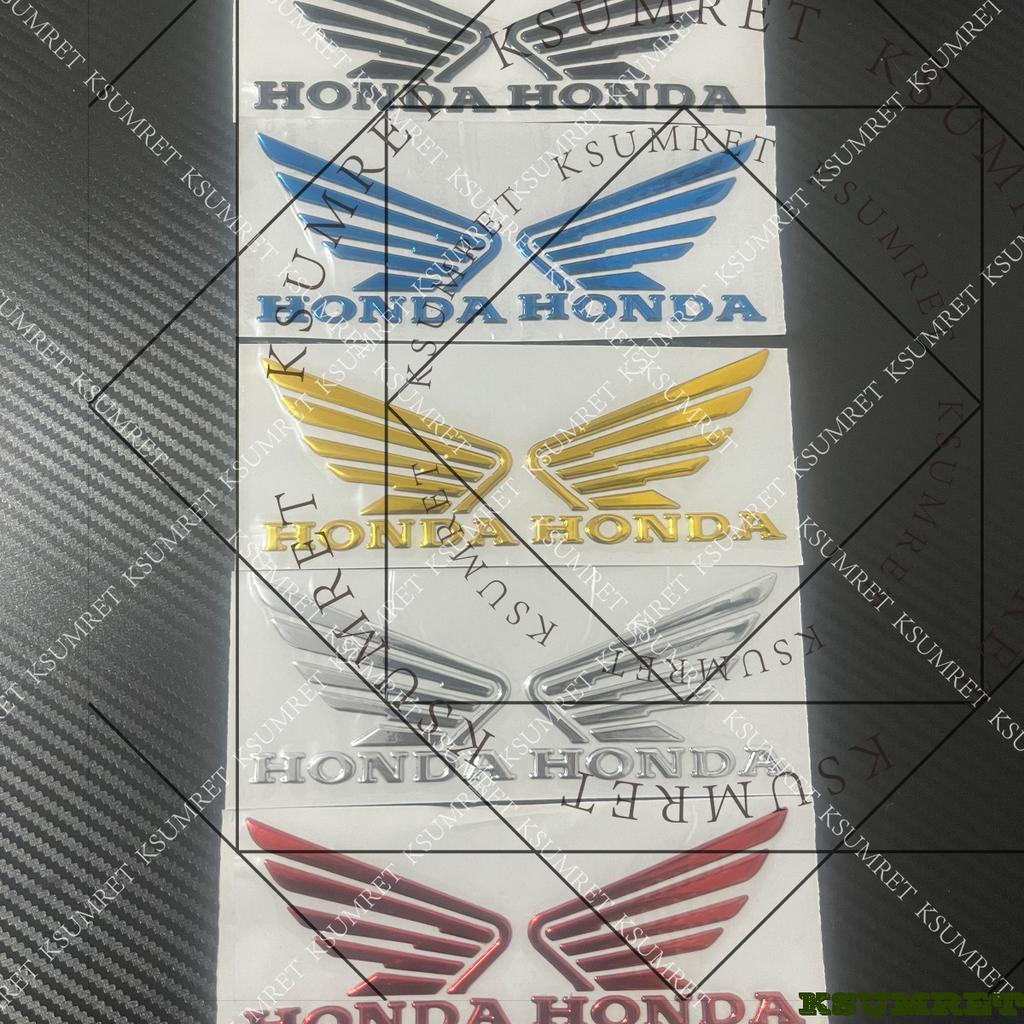 For 3D Honda Wing Sticker Motorcycle Tank Logo Emblem Decal