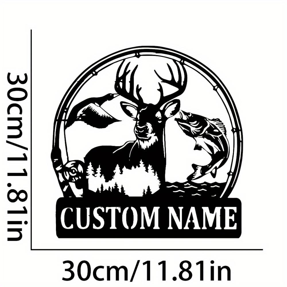 Exclusive Handmade Custom Deer Metal Sign Surname Address Black Iron Home Decor