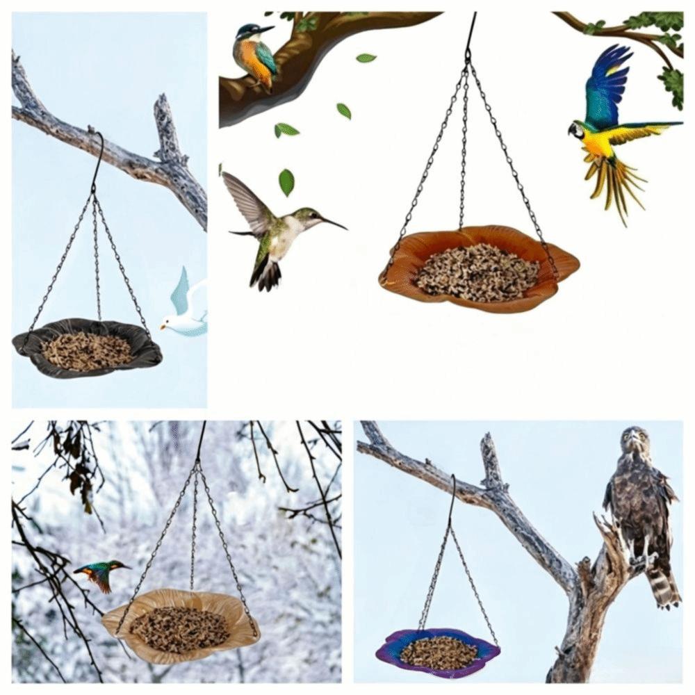Flower Bird Feeder Balanced Outdoor Bird Food Dispenser Hanging Bird Tray  Courtyard Use