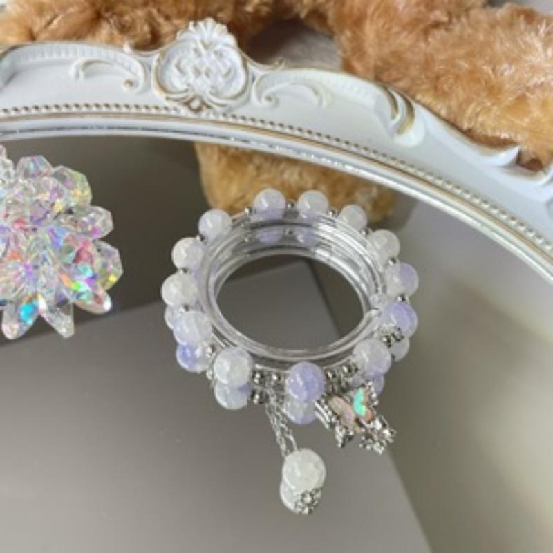 Luxury Glass Beads Crystal Bracelet For Women Fashion Butterfly Feather Tassel Pendant Bracelet Jewelry Accessories Gifts