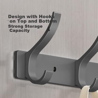 Huxiansen Coat Hooks, Adhesive Hooks for Entrance Door, No Drilling Required, Wall-Mounted Clothes Hooks, Entryway Hook Rack