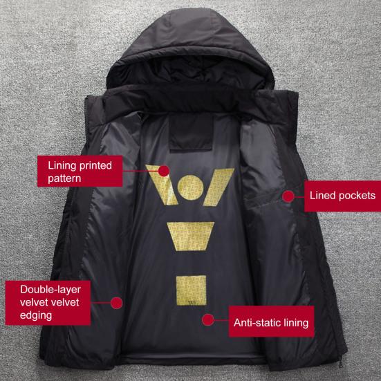 Winter Down Coat Extra Thick Highly Warm Padded Casual Male Jacket for Outdoor