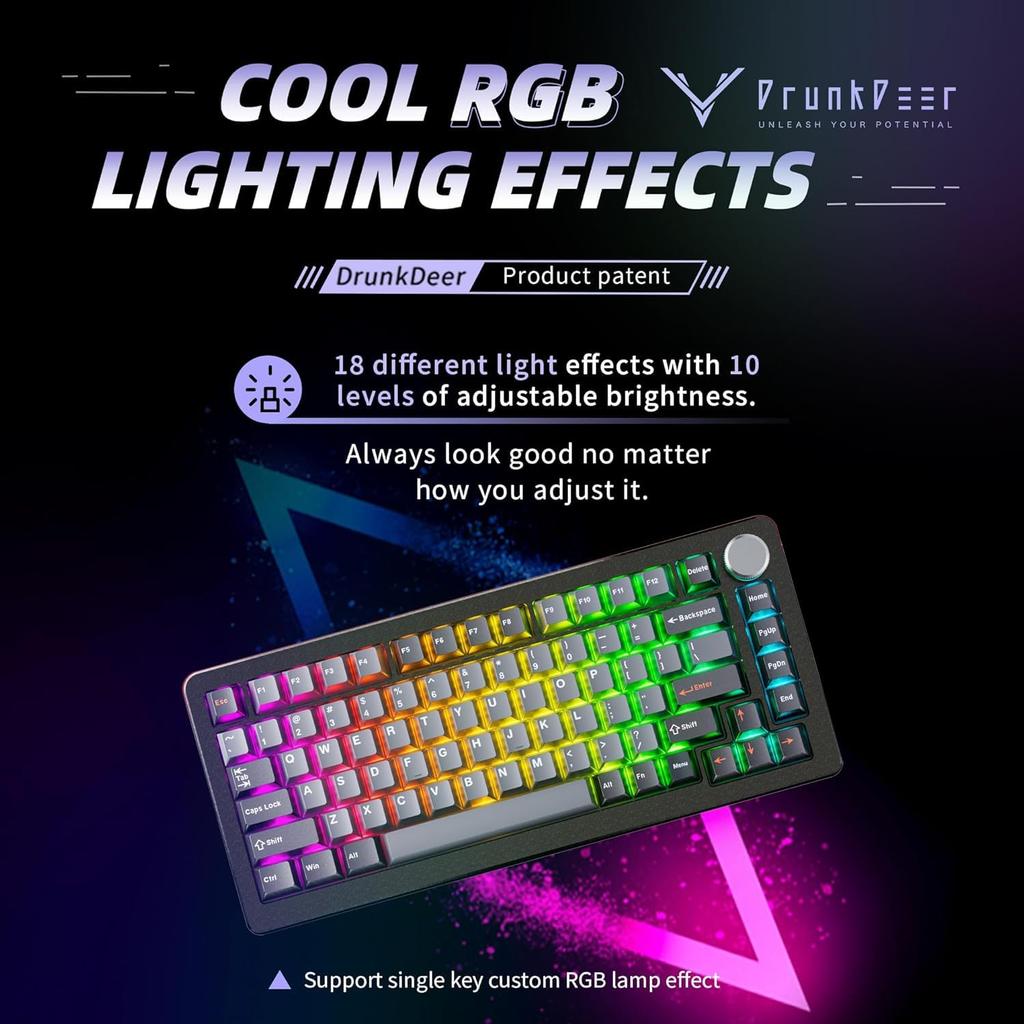 DrunkDeer Tichá herní klávesnice A75 Pro s magnetickou technologií