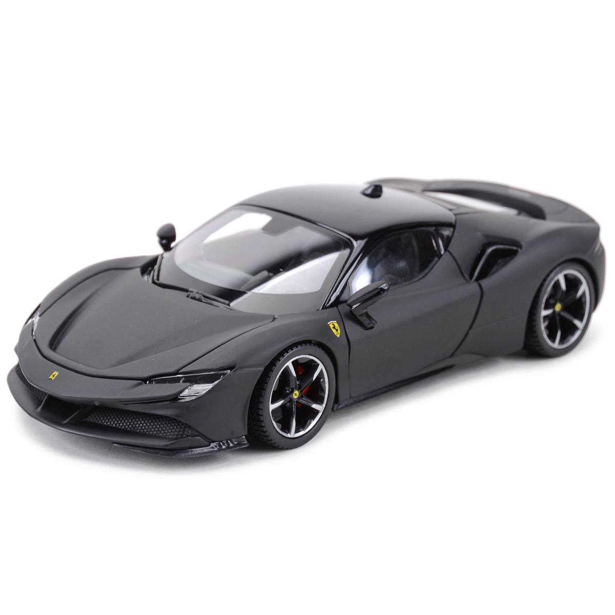

Ббураго 1:24 масштабу Ferrari SF90 STRADALE Alloy Luxury Vehicle Diecast Cars Модель колекції іграшок Подарунок чорний