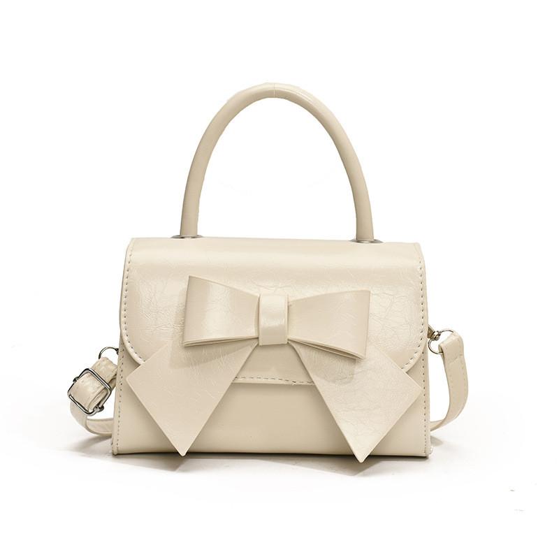 Versatile Pu Material Bowknot Handbag Modern Small Square Shoulder Bag For Women