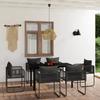VidaXL Garden Dining Set 7 Pcs Black 3099080