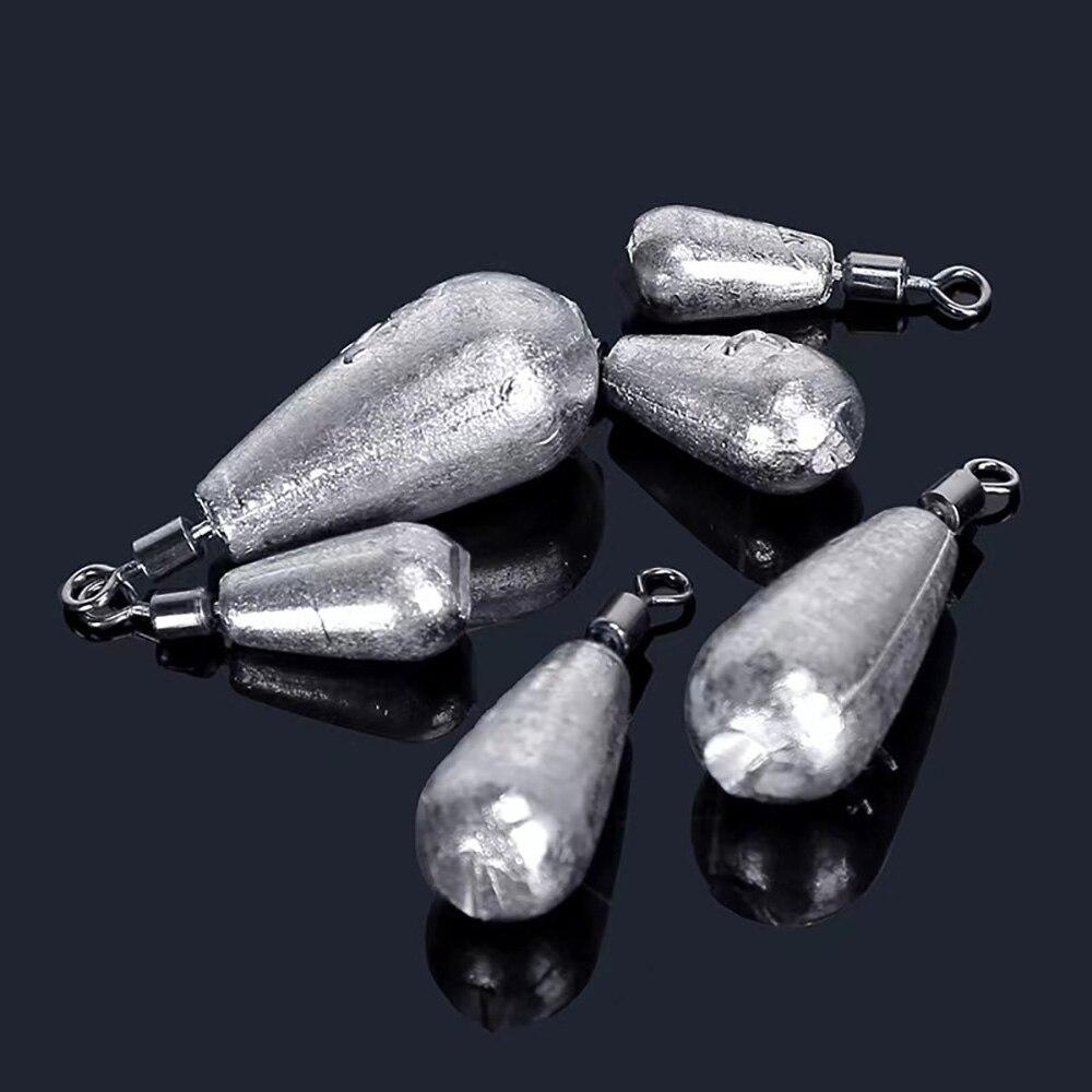 Drop Shot 15PCS/Lot Fishing Weight Sinker 10g 20g Tube Bullet Plumb Pendant Metal Jig Sea Tackle Kit Pesca Tool