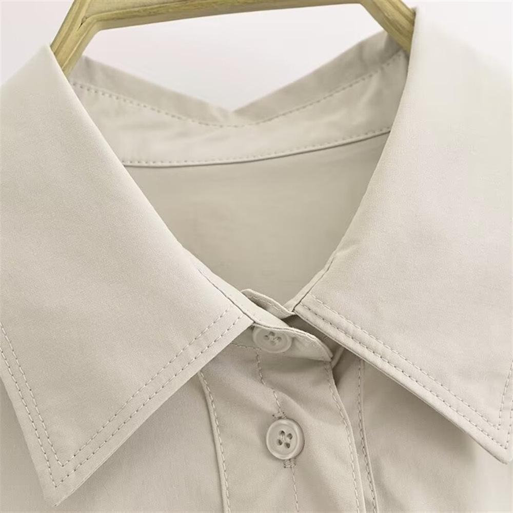 Women's Autumn/Winter 2024 Versatile Poplin Shirt - Three Colors, Long Sleeve