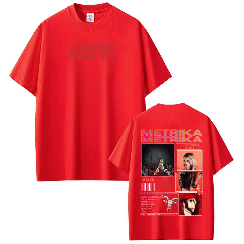 singer metrika New album Tour printed Tshirt Unisex Women Aesthetic trendyShortsleeved loose cotton casual Harajuku Tshirts
